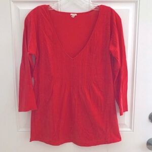 J. CREW Watermelon Pintuck Tunic TEE